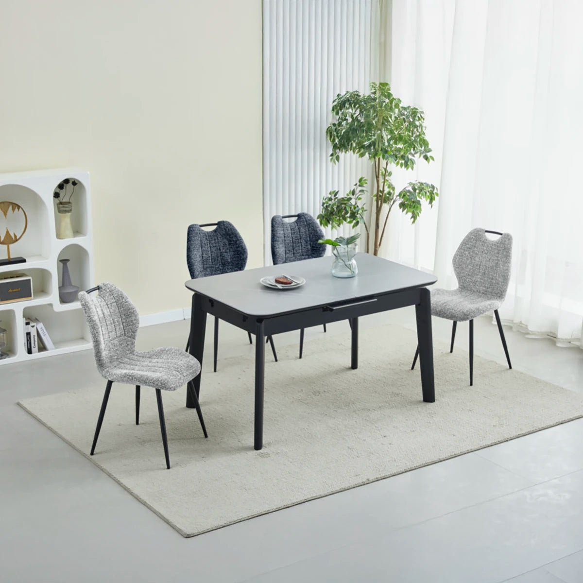 Titan Grey Sintered Stone Extending Dining Table & Chairs - Pendle Village Furniture