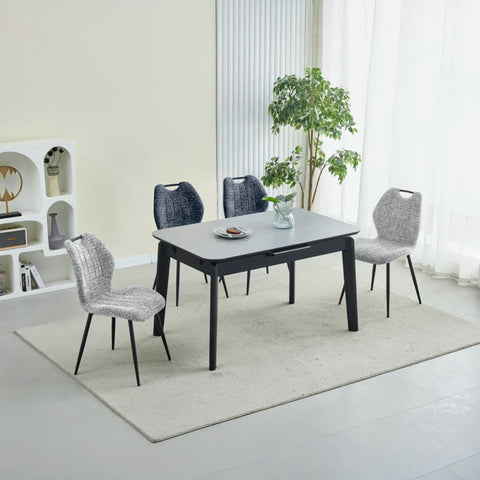 Titan Grey Sintered Stone Extending Dining Table & Chairs - Pendle Village Furniture