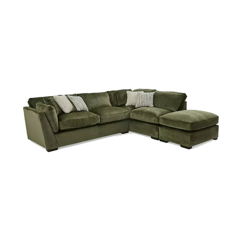 Titus Fabric Corner Chaise Sofa with Footstool