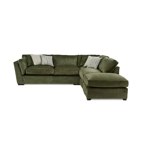 Titus Fabric Corner Chaise Sofa with Footstool