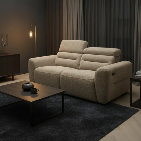 Electric 3 seater sofa with smooth power reclining function.