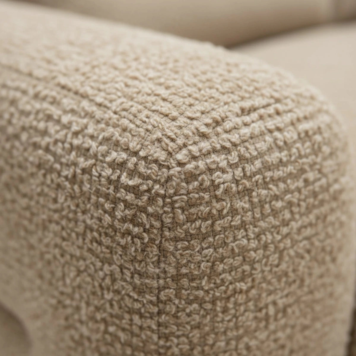 Beige fabric recliner sofa with elegant modern styling.