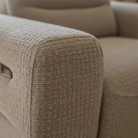 Recliner armchair with built-in USB and USB-C charging ports.