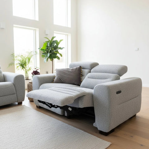 Push-button recliner 2 seater for personalized seating positions.