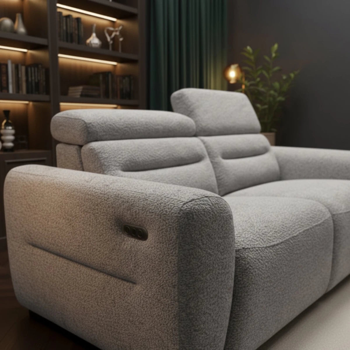 Supportive seating with plush cushioning and back support.