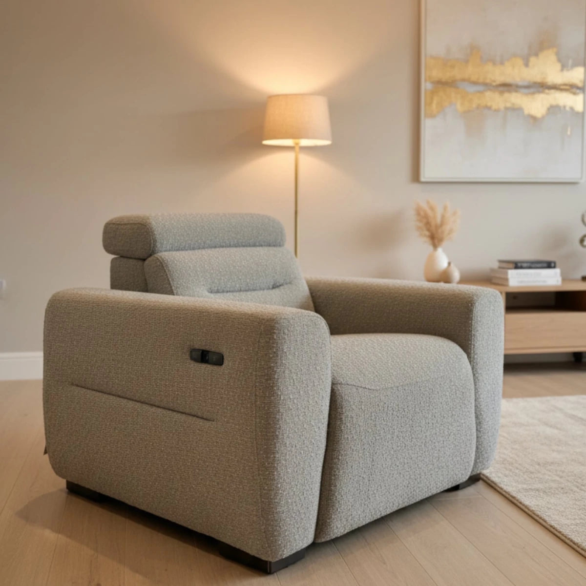 Motorized recliner chair for effortless personalized comfort.