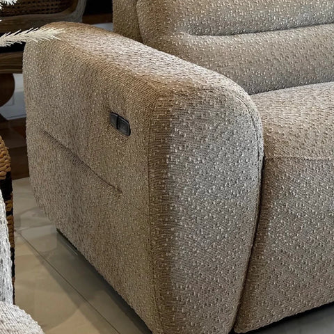 Tokira Elite Beige Fabric 3 Seater Electric Recliner Sofa
