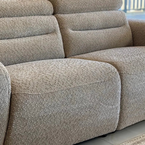 Tokira Elite Beige Fabric 3 Seater Electric Recliner Sofa