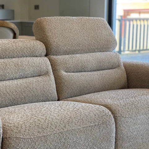 Tokira Elite Beige Fabric 3 Seater Electric Recliner Sofa