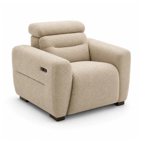 Tokira Elite Beige Fabric Electric Recliner Armchair