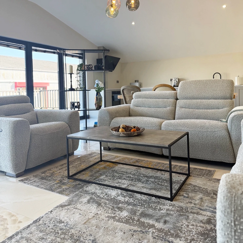 Tokira Elite Grey Fabric 3 Seater Electric Recliner Sofa