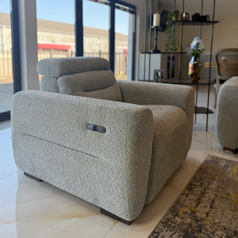 Tokira Elite Grey Fabric Electric Recliner Armchair