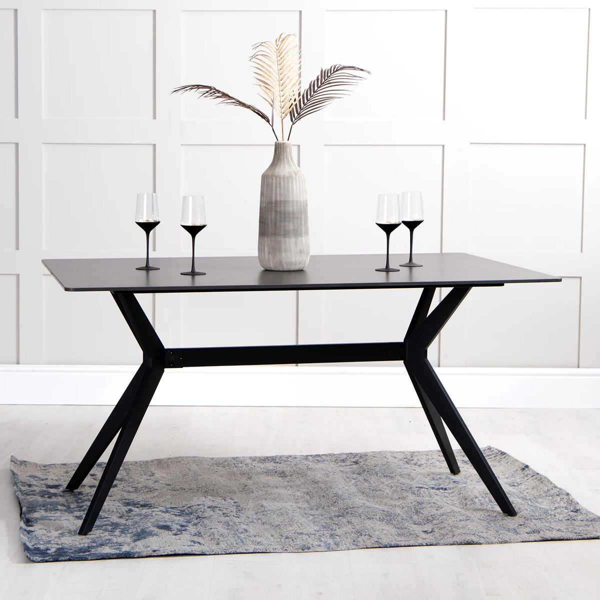 Tony 1500cm Black Sintered Stone Dining Table - Pendle Village Furniture