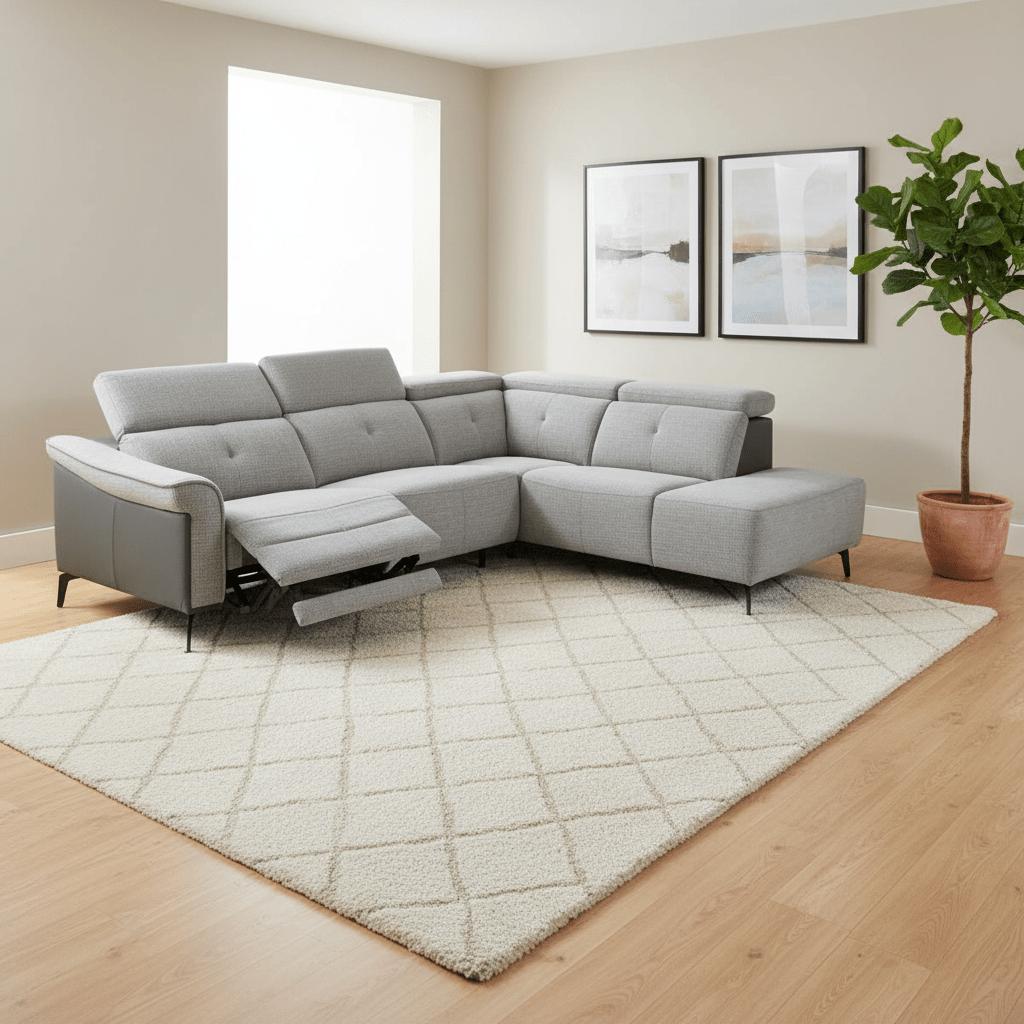 Toro Dark Grey Electric Recliner Corner Sofa – Left Hand Facing