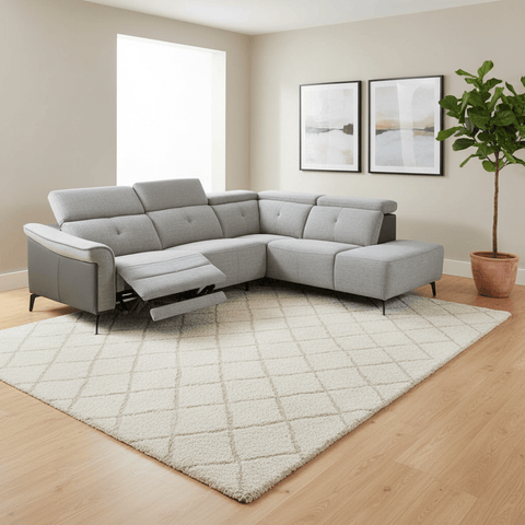 Toro Dark Grey Electric Recliner Corner Sofa – Left Hand Facing