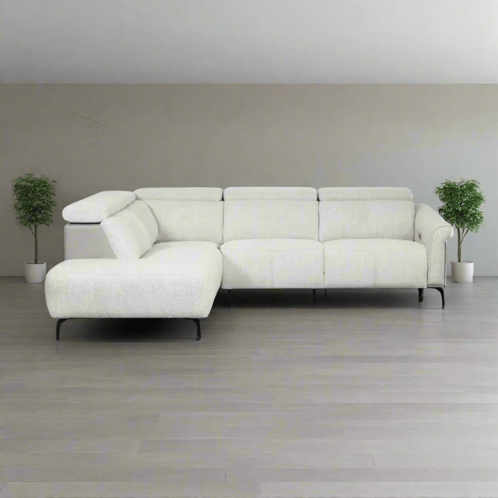 Lifestyle Image of Toro Light Grey Electric Recliner Corner Sofa – Left Hand Facing