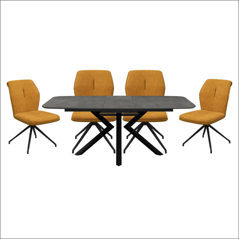Toronto 160 - 200cm Grey Ceramic Duro Top Extending Dining Table with Marcela Chairs - Pendle Village Furniture