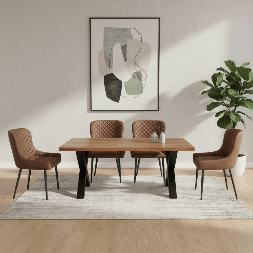 Toronto Reclaimed Wood Dining Table with Earth Dining Chairs