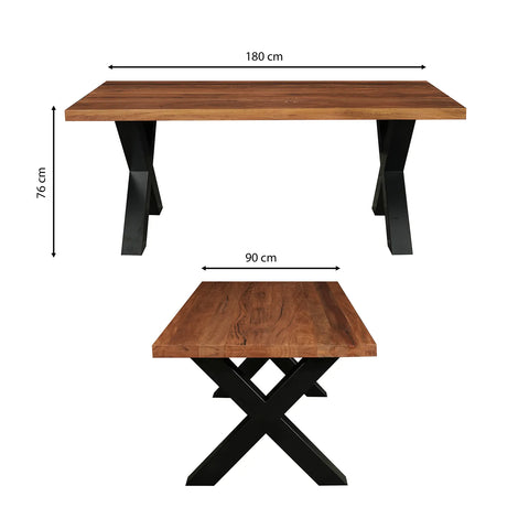 Toronto Reclaimed Wood Dining Table with Earth Dining Chairs - Pendle Village Furniture