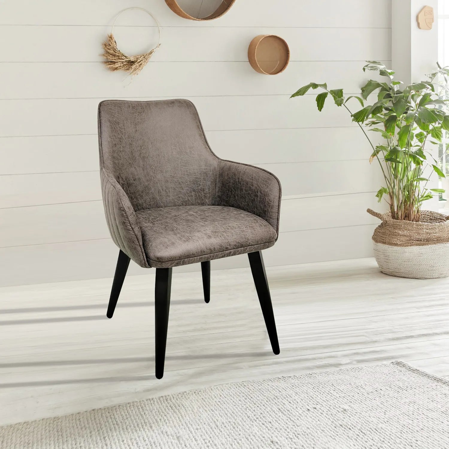Noir Railway Sleeper Large 2.2m Dining Table with Toronto Dining Chairs, matching furniture available - Grey Toronto Chair
