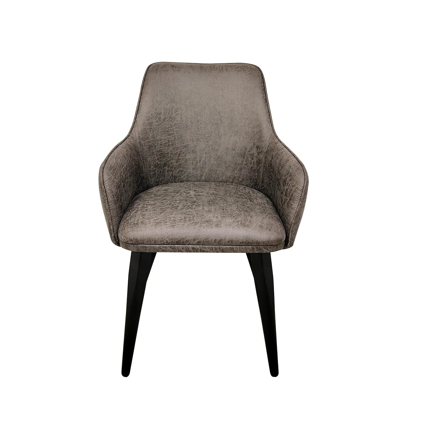 Lex Vintage Grey Leather Set of 6 Dining Chairs,