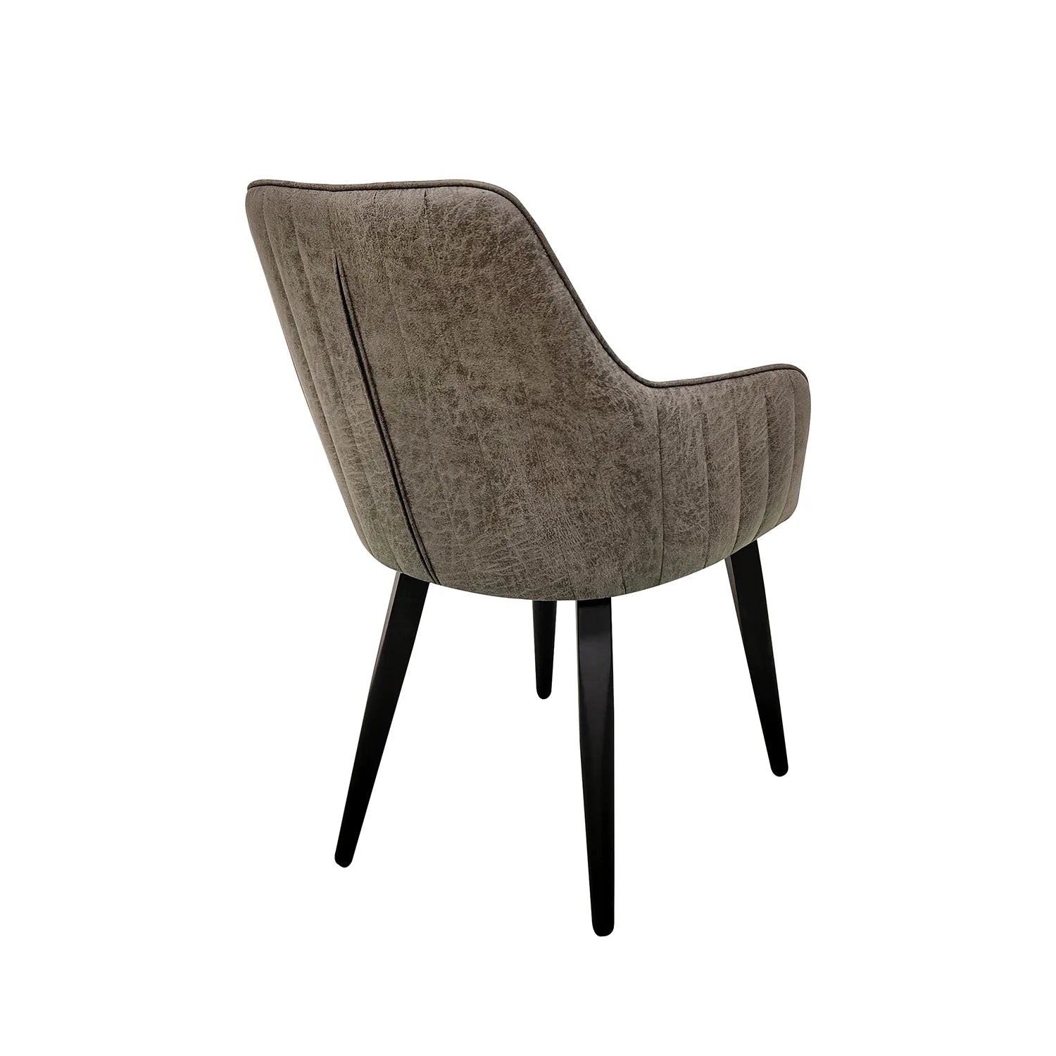 Toronto Vintage Grey Leather Set of 6 Dining Chairs, also available in Brown - Back of Chair 