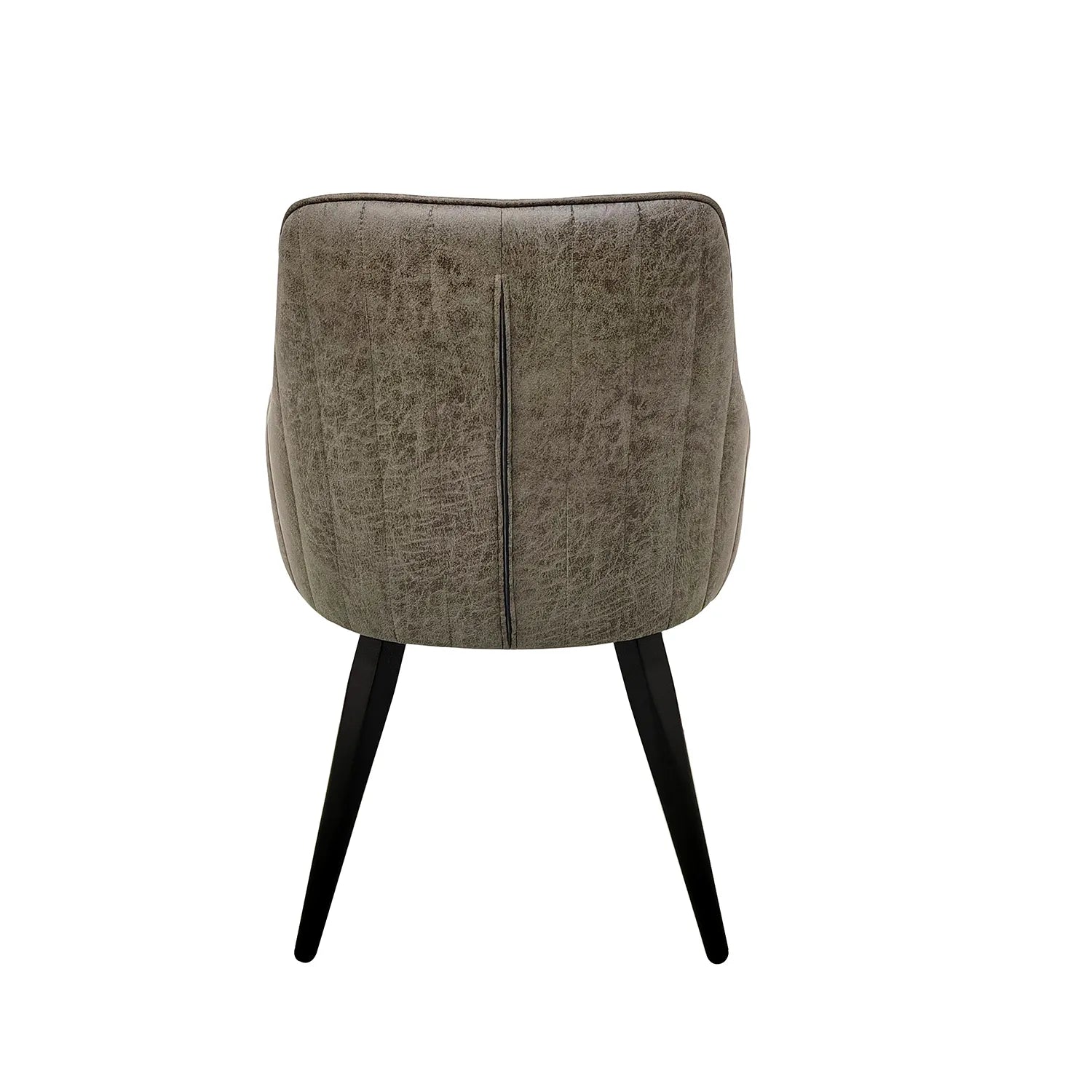 Toronto Vintage Grey Leather Set of 6 Dining Chairs, also available in Brown - Back of Chair Detail