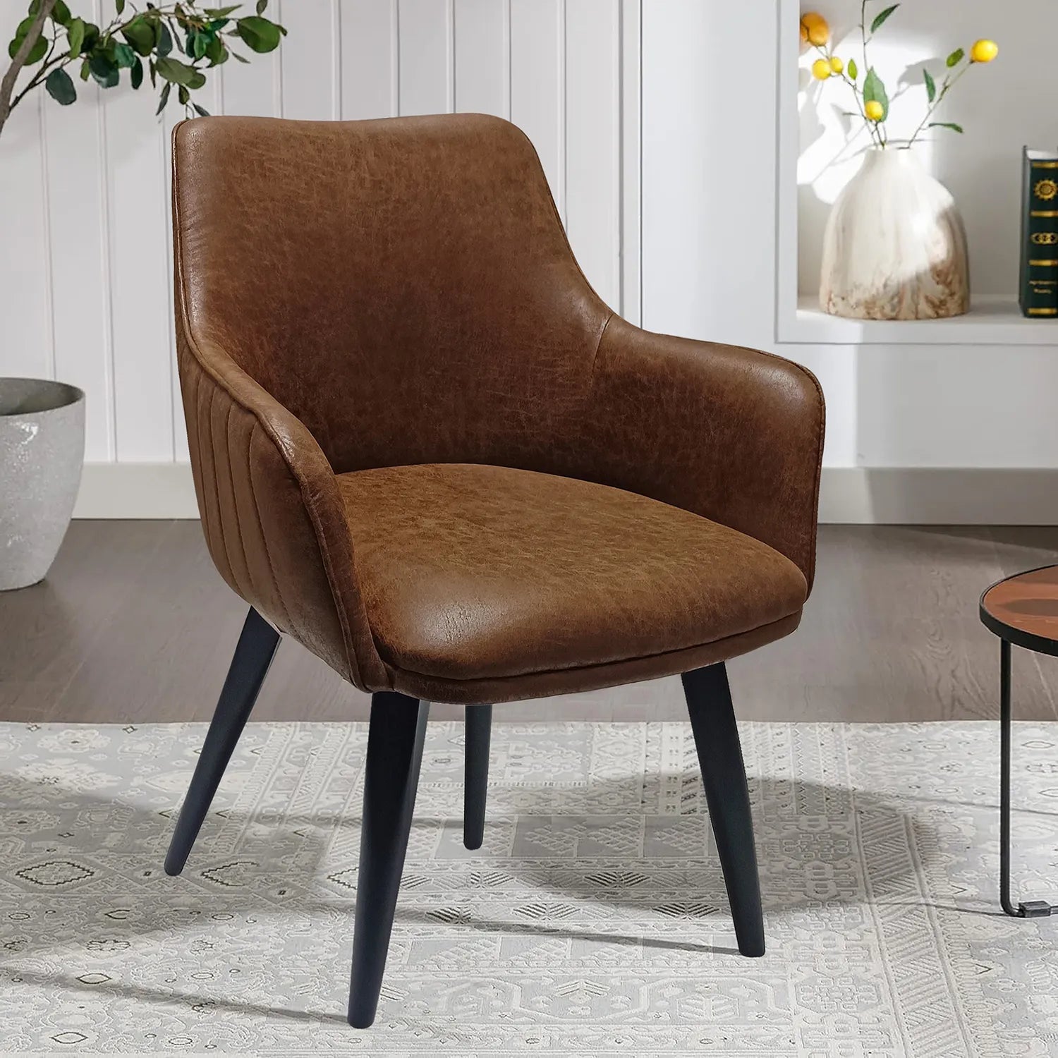 Noir Railway Sleeper Small 1.8M Dining Table with Toronto Dining Chairs, matching furniture available - Tan Toronto Dining Chair