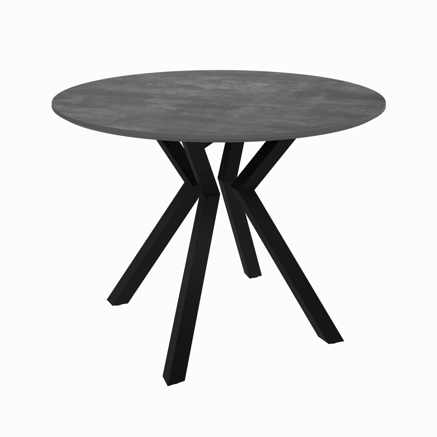 Toronto 110cm Grey Ceramic Round Dining Table with Grey Fabric Dining Chairs - Pendle Village Furniture