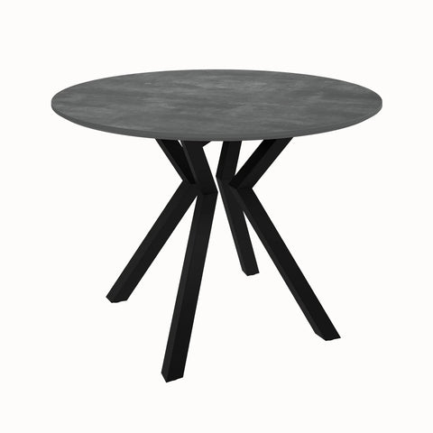 Toronto 110cm Grey Ceramic Round Dining Table with Grey Fabric Dining Chairs - Pendle Village Furniture