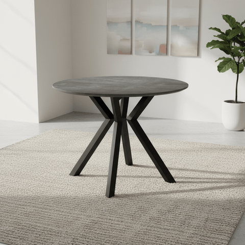 Toronto 110cm Grey Ceramic Round Dining Table