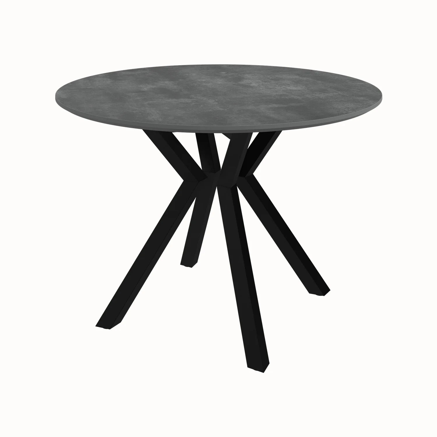 Toronto 110cm Grey Ceramic Round Dining Table with Grey Fabric Dining Chairs - Pendle Village Furniture