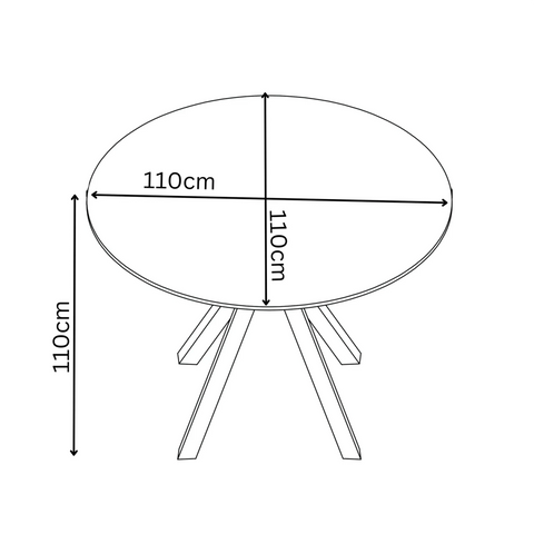 Toronto 110cm Grey Ceramic Round Dining Table with Grey Fabric Dining Chairs - Pendle Village Furniture