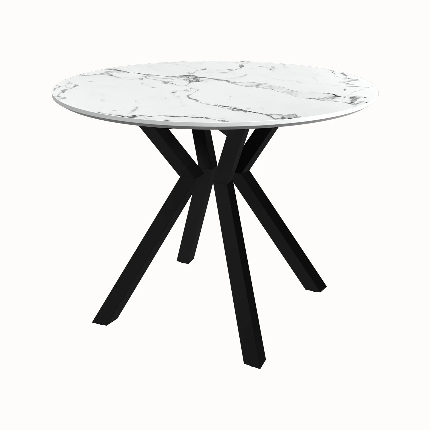 Toronto 110cm White Marble Look Round Dining Table - Pendle Village Furniture