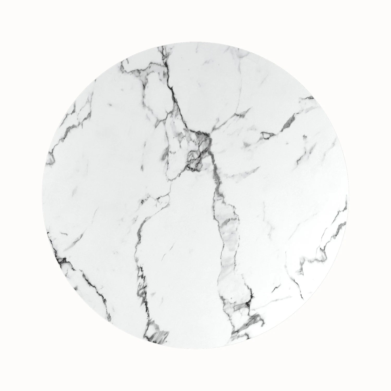 Toronto 110cm White Marble Look Round Dining Table with Tan Leather Dining Chairs - Pendle Village Furniture