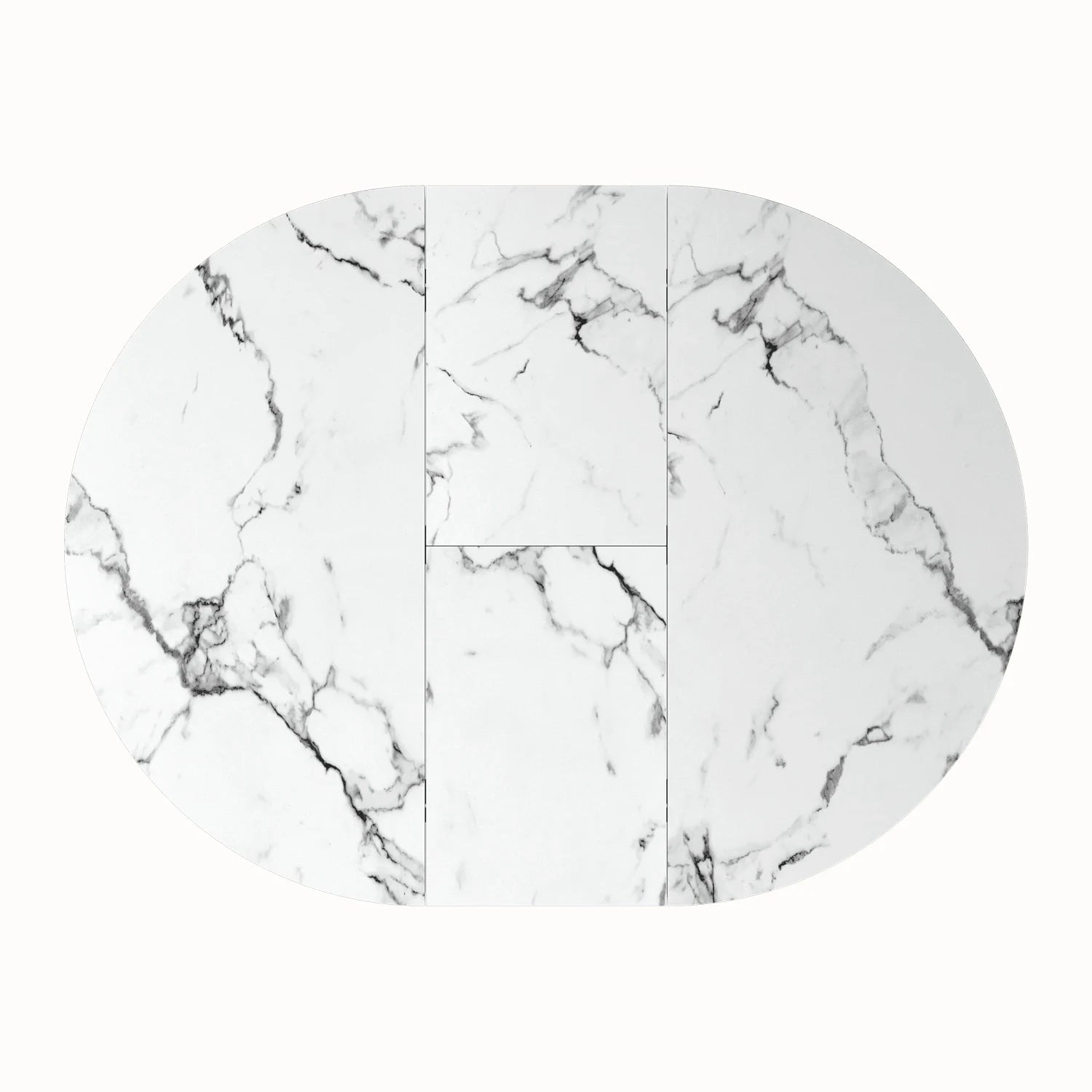 Toronto 120 - 160cm White Marble Look Extending Oval Dining Table - Pendle Village Furniture