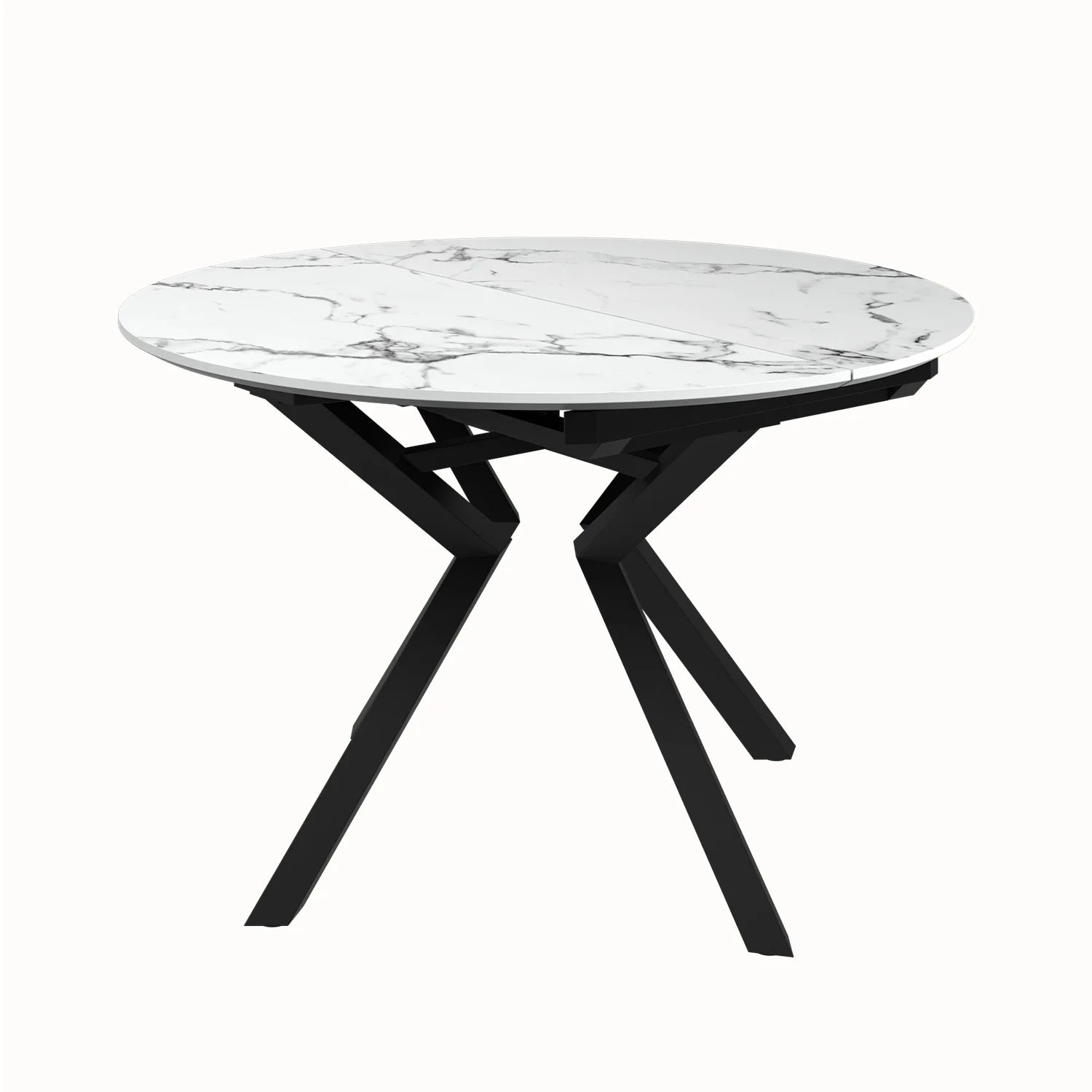 Toronto 120 - 160cm White Marble Look Extending Oval Dining Table - Pendle Village Furniture