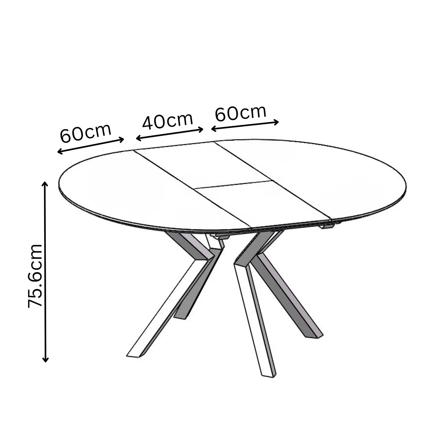 Toronto 120 - 160cm Wood Effect Extending Oval Dining Table - Pendle Village Furniture