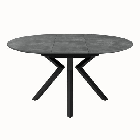 Toronto 120 - 160cm Grey Ceramic Extending Round/Oval Dining Table - Pendle Village Furniture