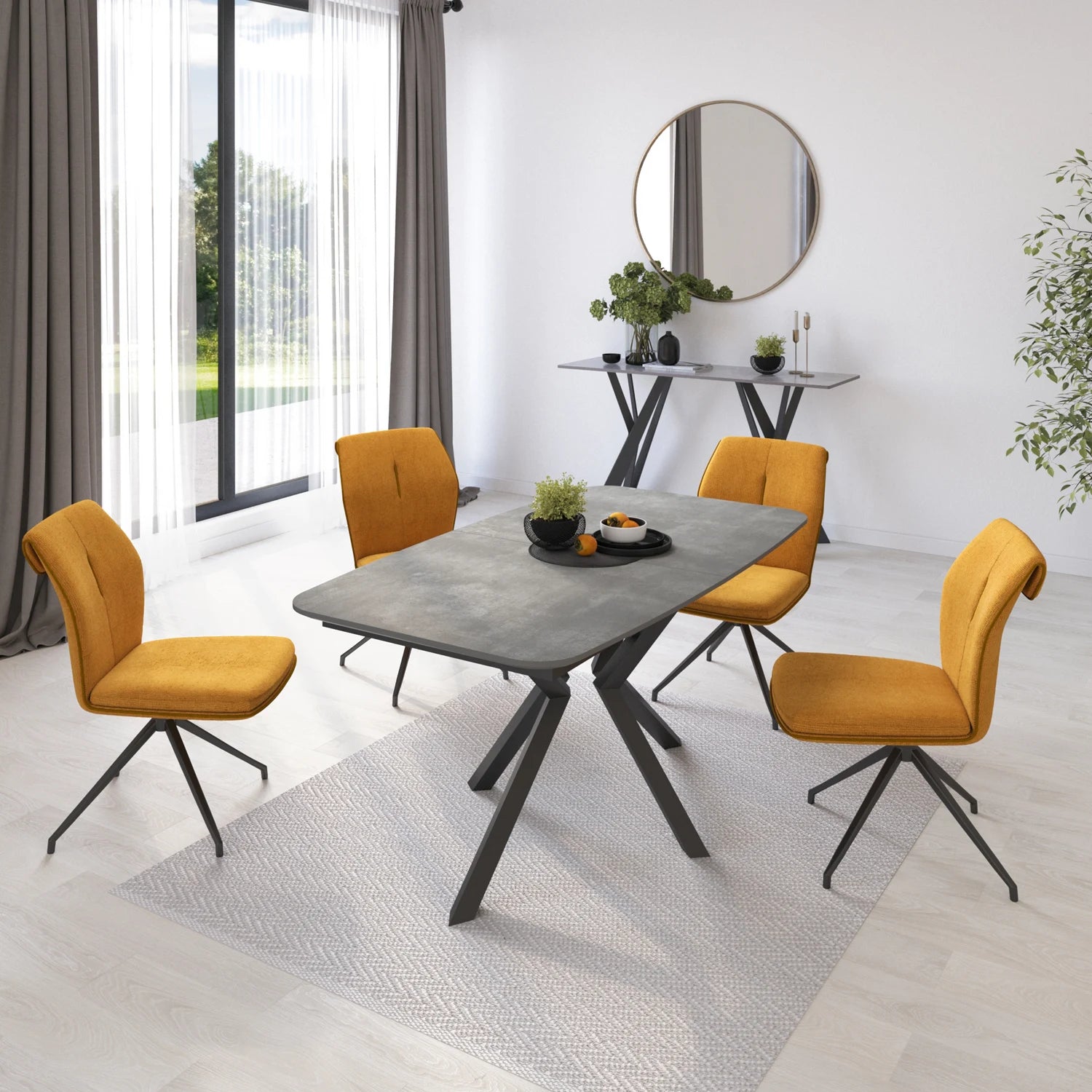 Toronto 160 - 200cm Grey Ceramic Extending Dining Table - Pendle Village Furniture