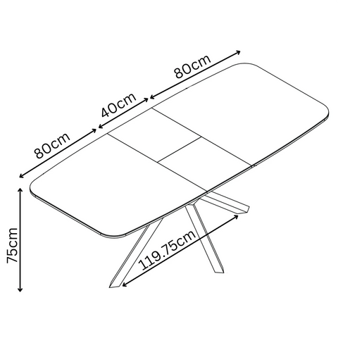 Dimensions of Toronto 160-200cm Wood Effect Duro Top Extending Dining Table with Tan Chairs 
