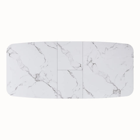 Toronto 160 - 200cm White Marble Look Extending Dining Table - Pendle Village Furniture