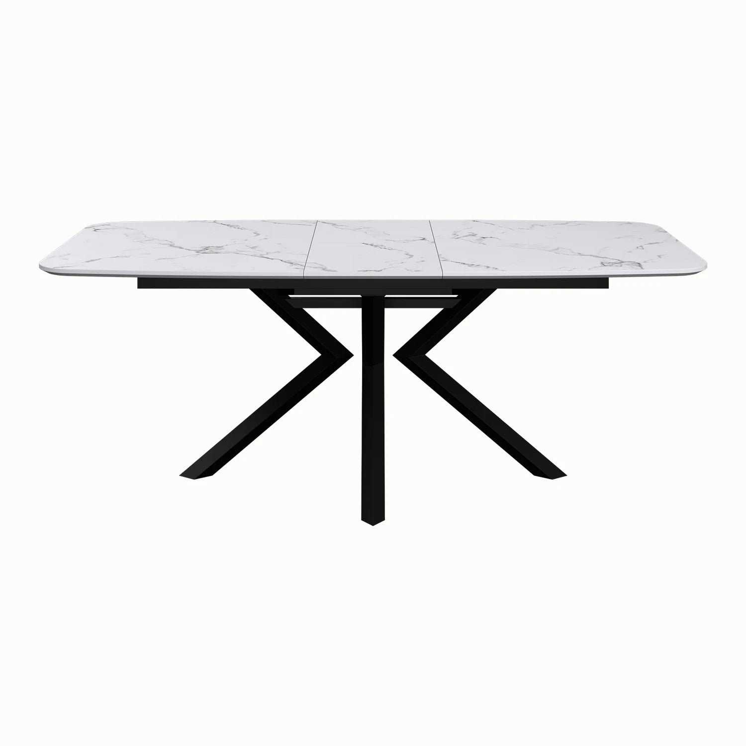 Toronto 160 - 200cm White Marble Look Extending Dining Table - Pendle Village Furniture