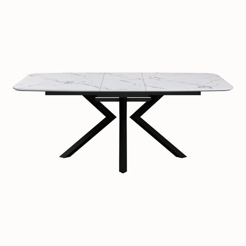 Toronto 160 - 200cm White Marble Look Extending Dining Table - Pendle Village Furniture