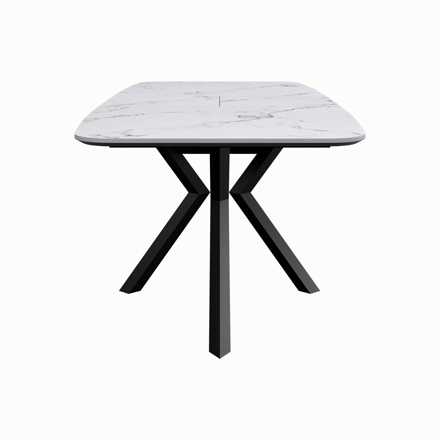 Toronto 160 - 200cm White Marble Look Extending Dining Table - Pendle Village Furniture