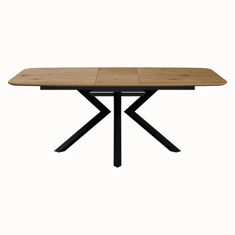 Toronto 160 - 200cm Wood Effect Duro Top Extending Dining Table with Tan Chairs - Pendle Village Furniture
