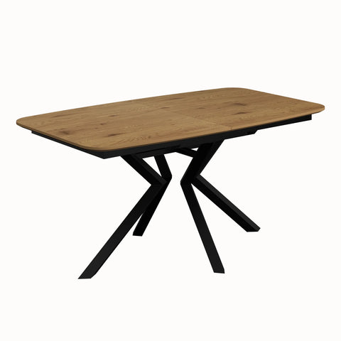 Toronto 160 - 200cm Wood Effect Duro Top Extending Dining Table with Tan Chairs - Pendle Village Furniture