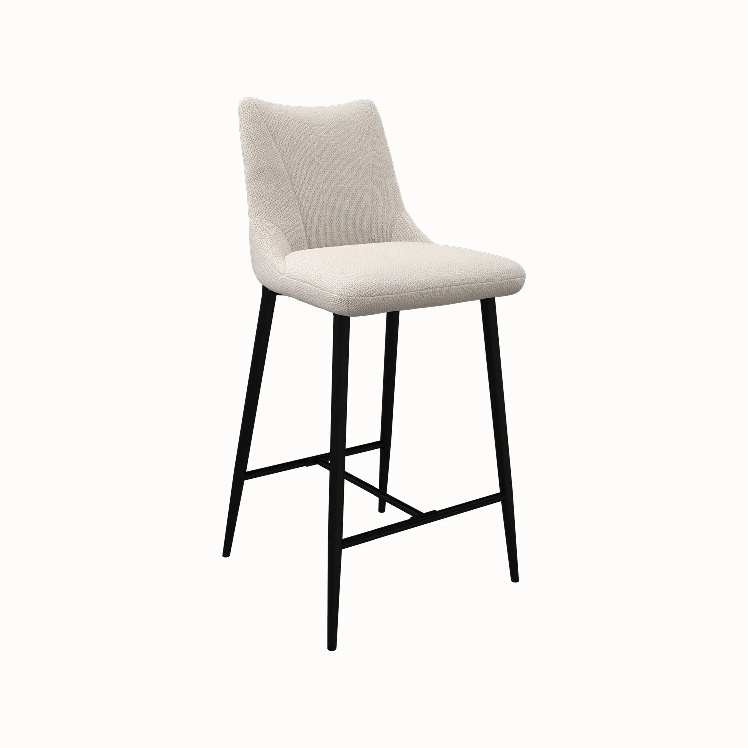 Toronto Wood Effect Bistro Bar Table with Ivory Fabric Bar Stools - Pendle Village Furniture