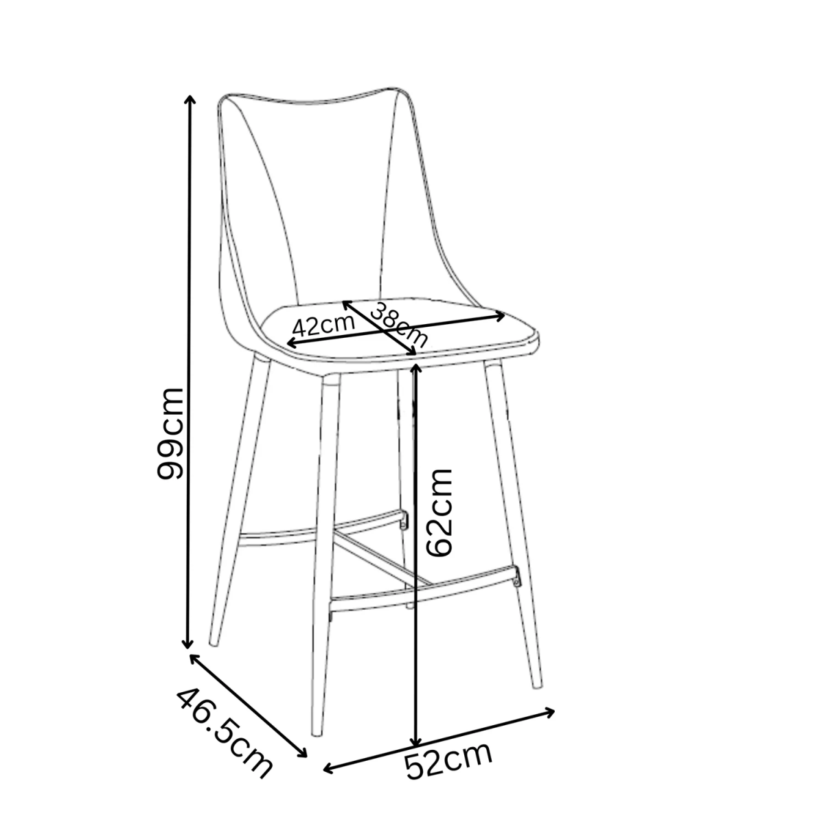 Toronto Wood Effect Bistro Bar Table with Ivory Fabric Bar Stools - Pendle Village Furniture