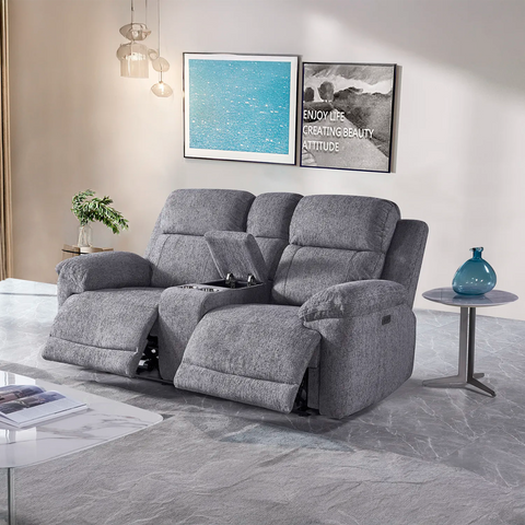 Touch Haven 2 Seater Heavy Duty Fabric Power Recliner Sofa with USB Ports - Pendle Village Furniture